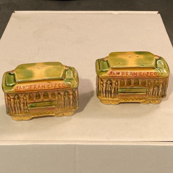 VTG 1960 San Francisco Cable Car/Trolley Car Salt& Pepper Shakers-SNCO IMP Japan - Picture 6 of 7
